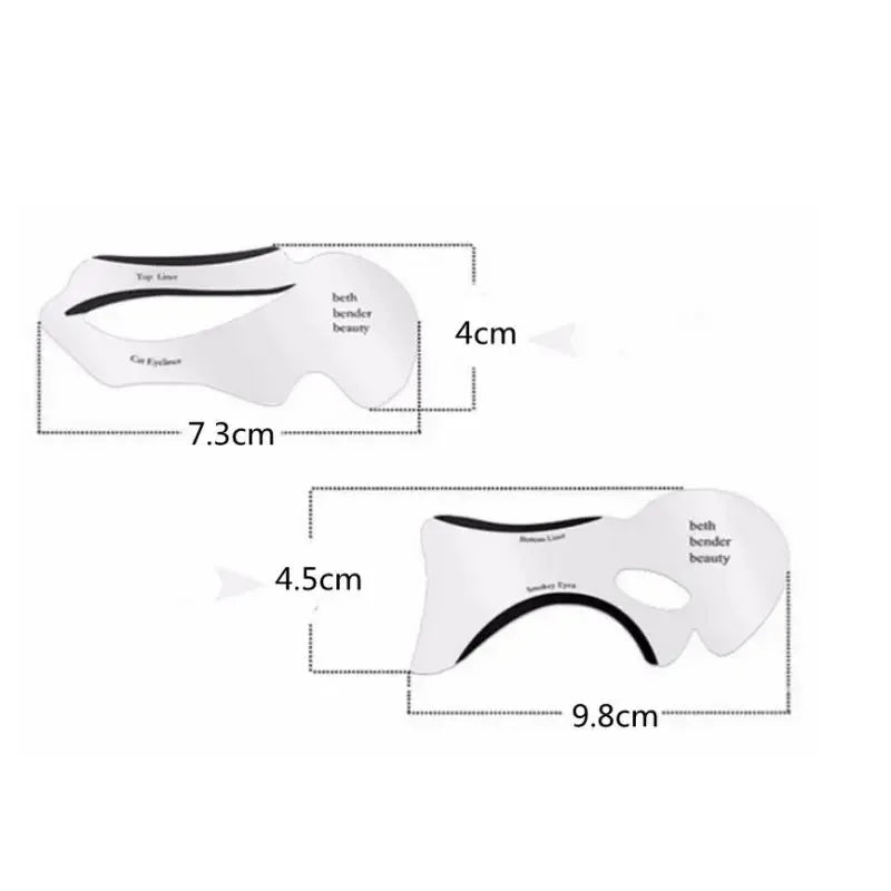 10-Piece Professional Eye Makeup Stencil Set - Reusable Guide Cards for Winged Eyeliner, Eyeshadow Blending, Cut Crease, and Bro