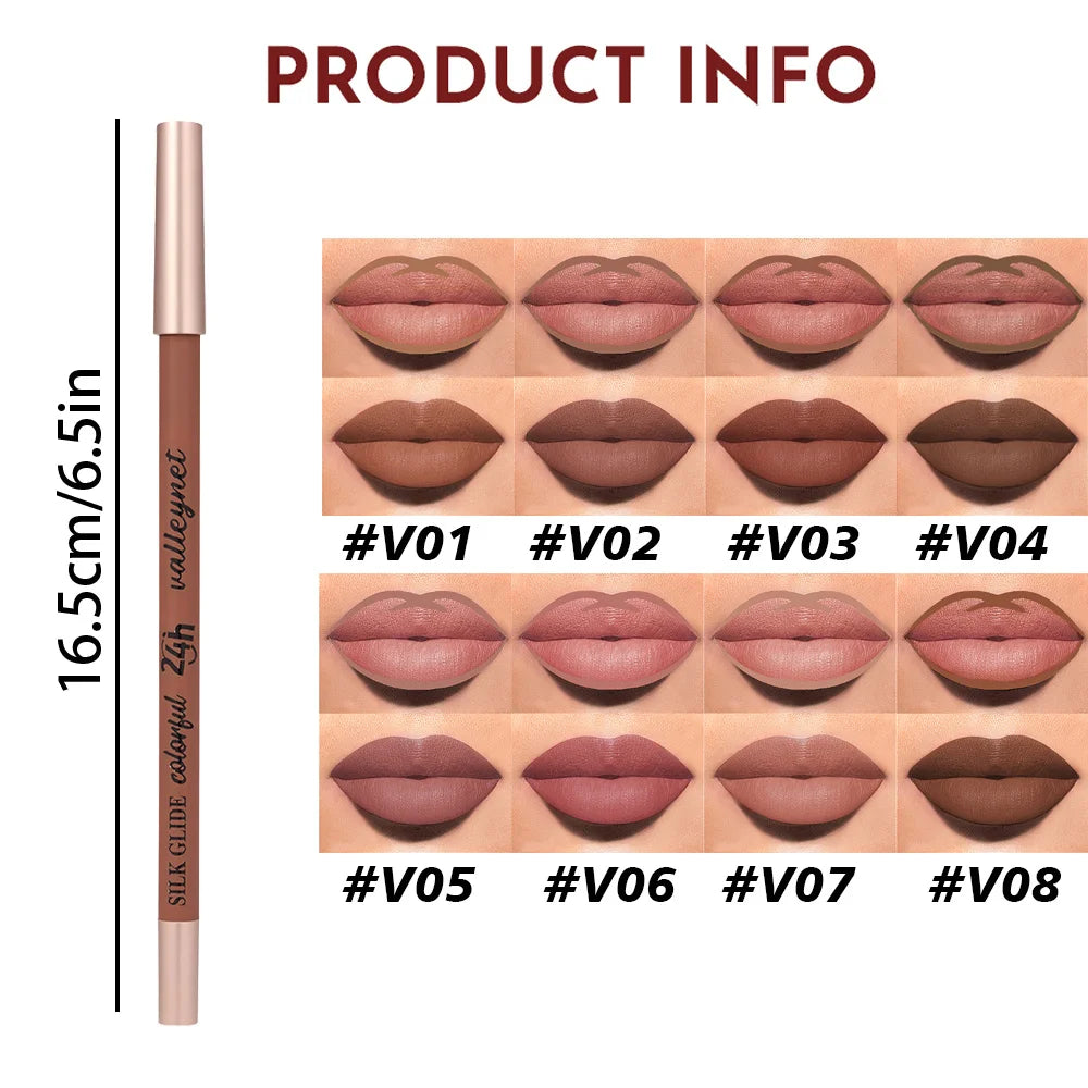 3Pcs/Set Brown Matte Lip Liner | Creamy waterproof formula | Long-lasting, waterproof, smudge-resistant | Highly pigmented