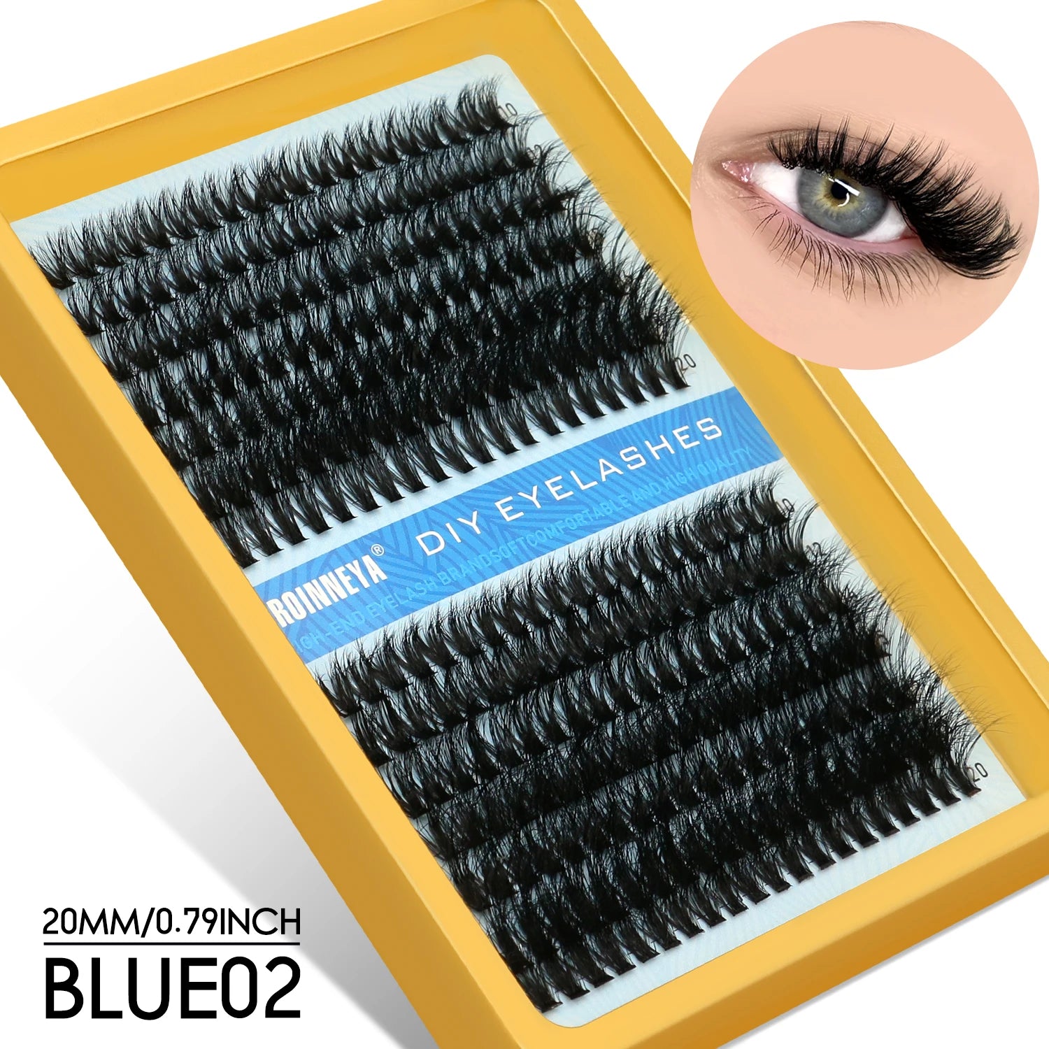 GROINNEYA Fluffy Thick DIY Eyelashes Cluster D/DD Curl Wispy Individual lashes Mix Eyelash Extensions False Eyelashes Extension