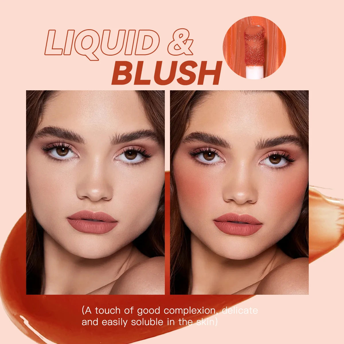 Highly Pigmented Matte Liquid Blush Long Lasting Non Fading Smooth Festival Stage Makeup Blush
