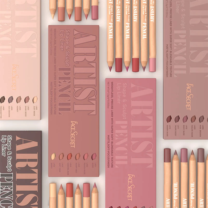 6pcs Velvet Matte Lip Liner Set | Long-Lasting, Non-Drying | Perfect for Delineating and Filling Lips