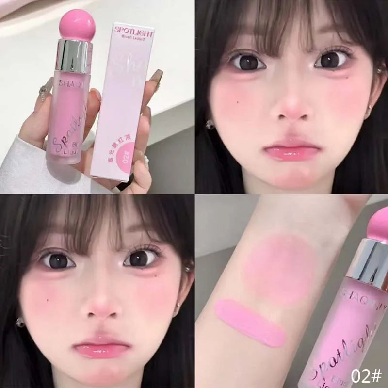 Liquid Blusher Makeup Water Light Jelly Blush Cool Warm Tone NudePink Liquid Rouge Highlighter Brighten Face Korean Style Makeup