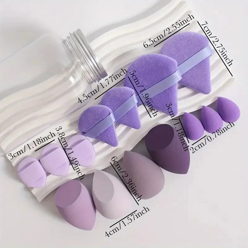 14PCS Makeup Sponge Set with Storage Jar Velvet Beauty Blenders Beauty Egg Powder Puffs Make Up Accessories Women Makeup Tools