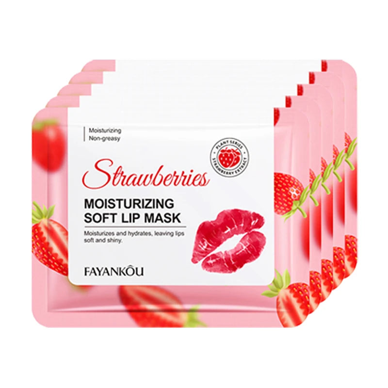 5/10/20pcs Fruit Crystal Collagen Lip Mask Hydrating Lips Moisturizer Plump Cherry Strawberry Lip Patches Lips Plumper Skin Care