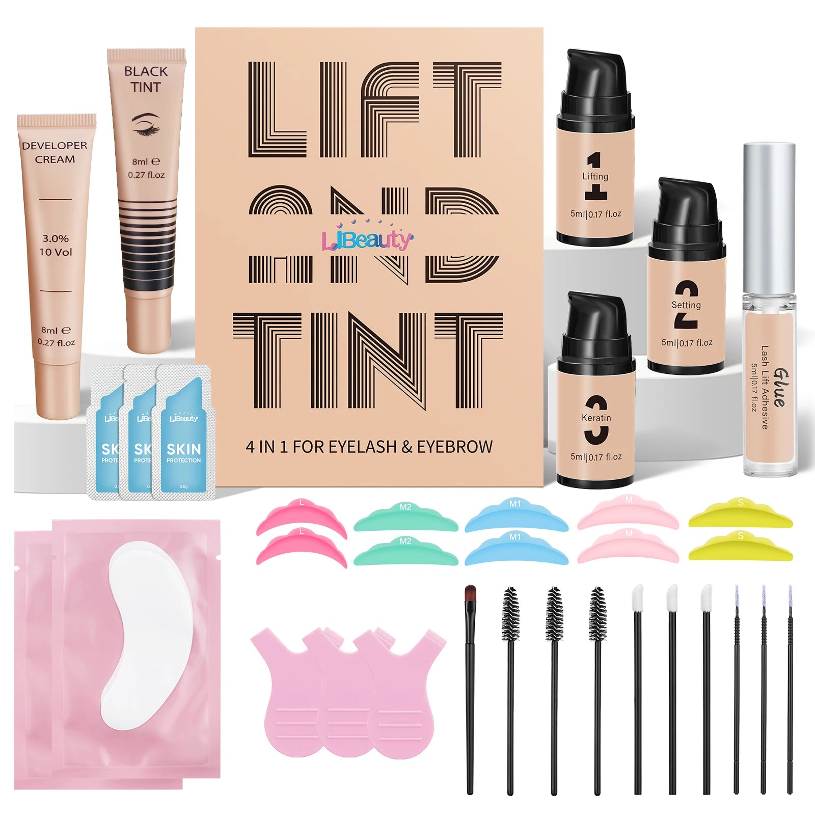 Libeauty Lash Lift and Brow Lamination Kit with Black Tint
