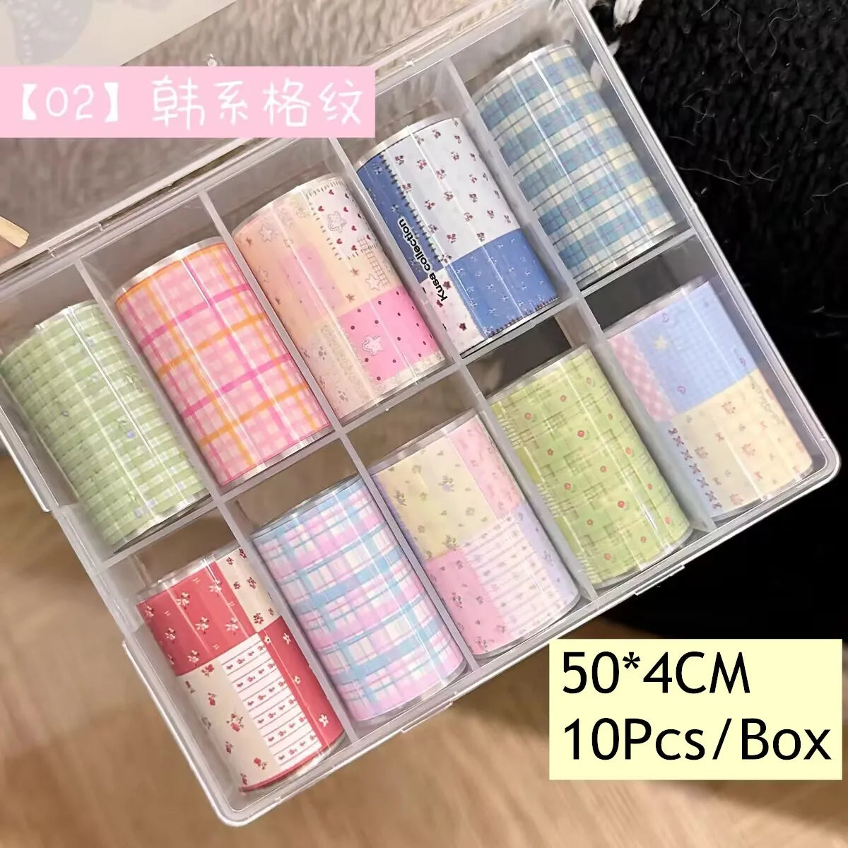 10Rolls Plaid Thousand-Bird Bow  Stars Nail Foils Transfer Paper  Nail Art Stickers  Manicure Set Decal  Nails Decoration