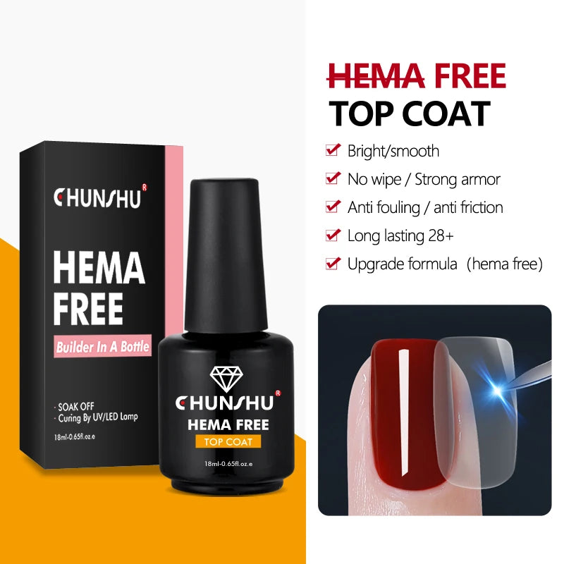 CHUNSHU Hema FREE Construction UV Gel 18ml Builder Nail Gel In A Bottle Semi Permanent Thick Rubber Base Gel Extension Nails Art