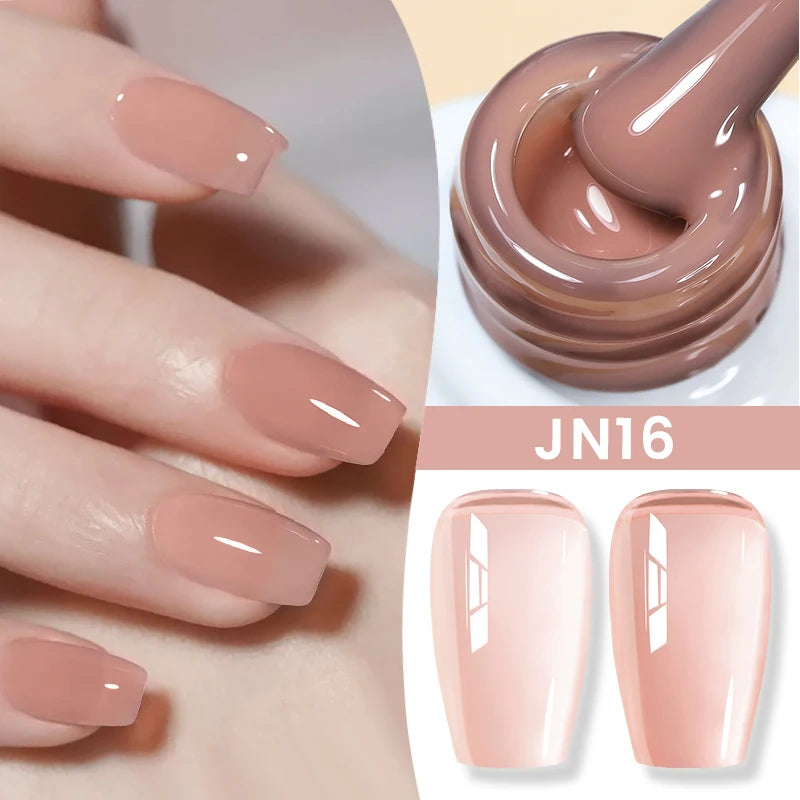 BORN PRETTY 10ml Translucent Color Gel Polish Jelly Nude Autumn Jelly Amber Semi Permanent UV Gel Nail Art Soak Off Gel Varnish