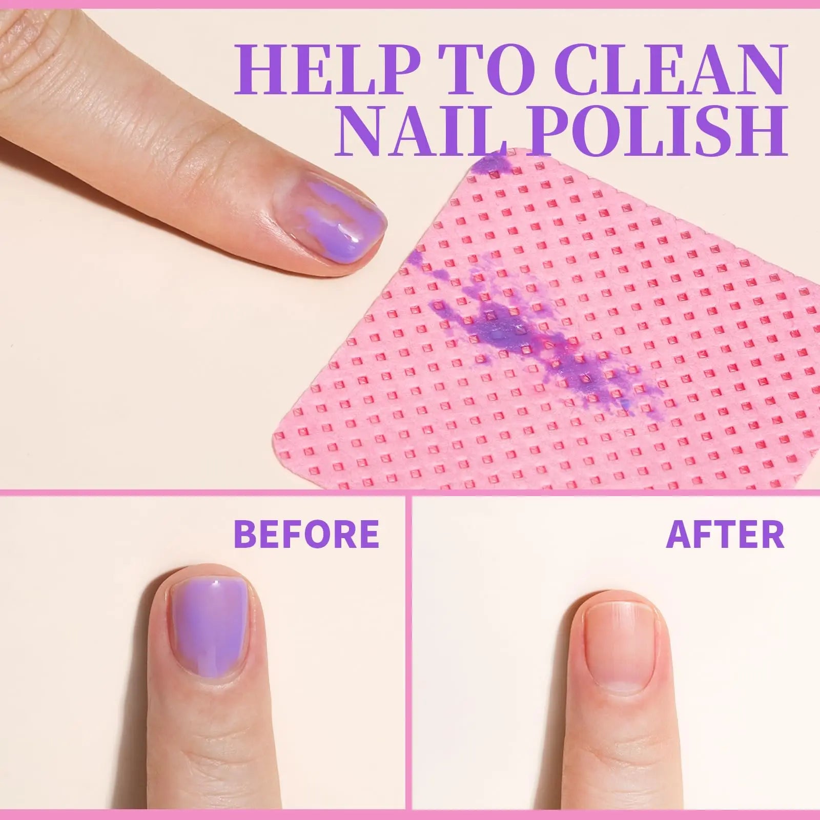 LULAA Glue Wipes Lint Free Nail Wipes Non-Woven Fabric Lash Glue Wipes Nail Polish Remover Wipes Use for Nail Polish Remover