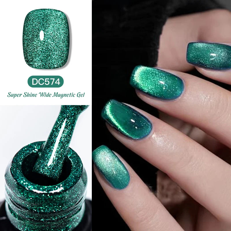 7ML Ice Transparent Glass Bead Moonlight Cat Eye Magnet Gel Nail Polish Jelly Ultra Shine Glitter Semi Permanent Soak Off UV Gel