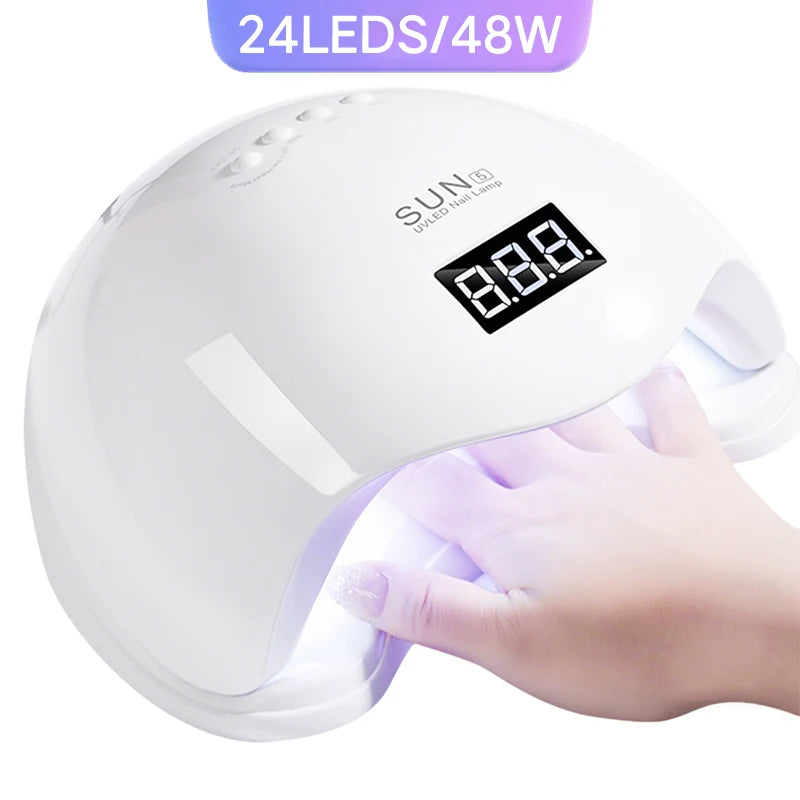 SUN5 UV LED Nail Lamp 48W Nail Dryer For Curing Gel Nail Polish With 4 Timer Automatic Sensor LCD Display Professional Nail Lamp