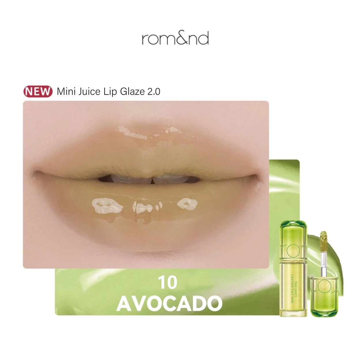 rom&nd THE JUICY LASTING TINT MINI,Juicy Glossy Texture,Lightweight Non-Sticky,Portable Design,Glamour,K-Beauty,Korean Makeup