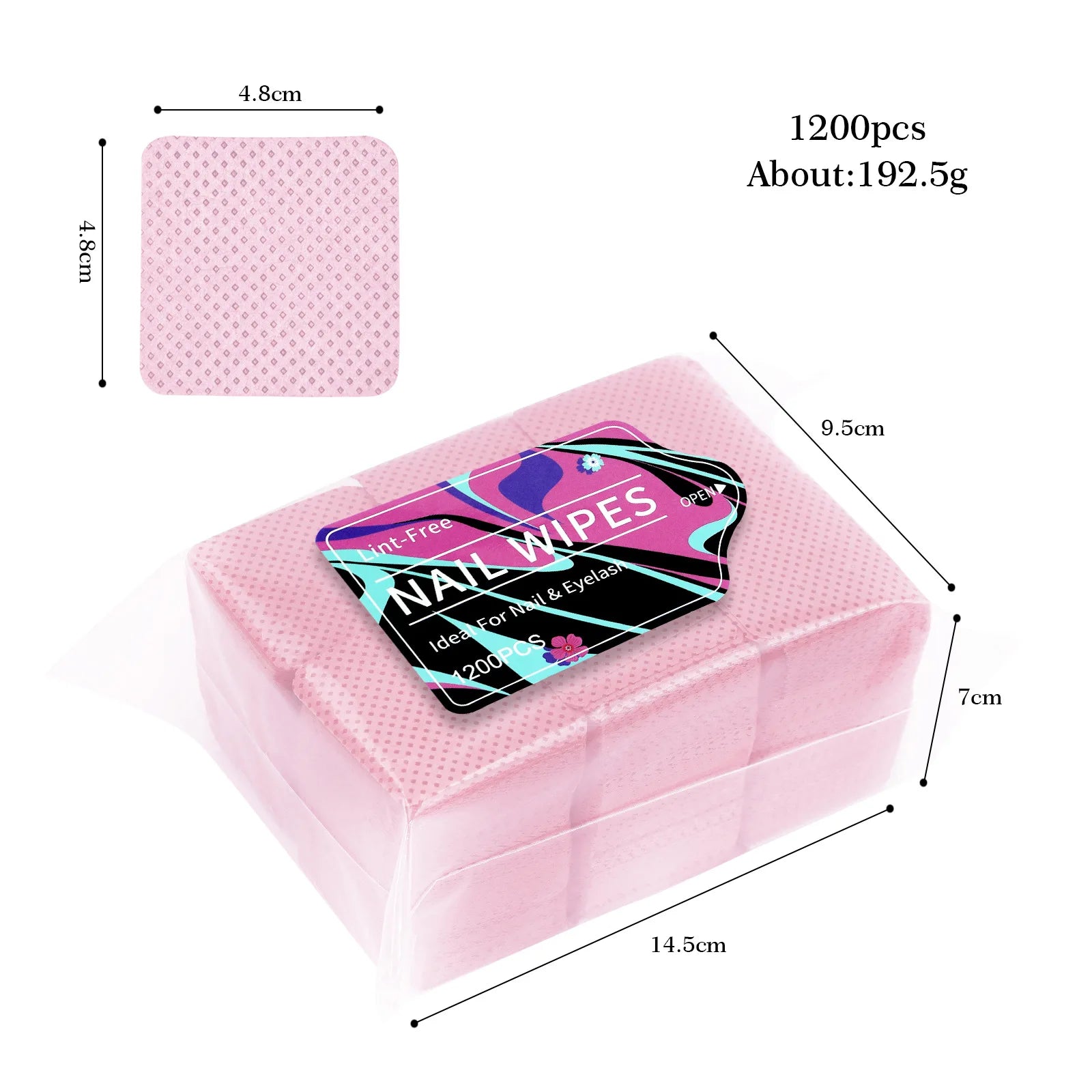 1080pcs Boxed Nail Art Lint-Free Eyelash Glue Wipes Paper Gel Polish Remover Clean Glue Cotton Pads Beauty Cleaning Tools