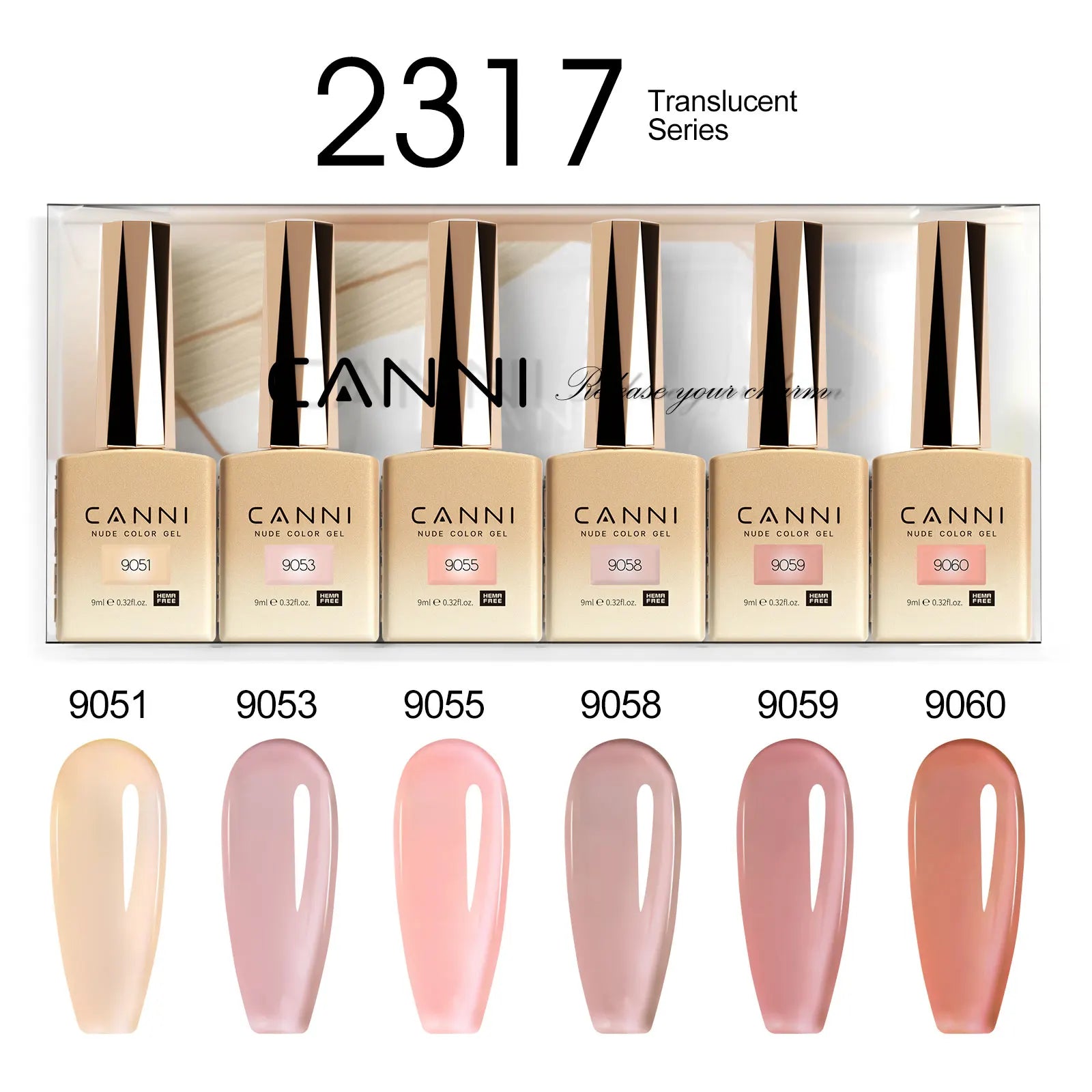 6pcs*9ml CANNI HEMA FREE Nail Gel Polish Set Gorgeous Color Semi Permanent Pigmented Painting Gel Soak off UV LED Gel Nails Kit