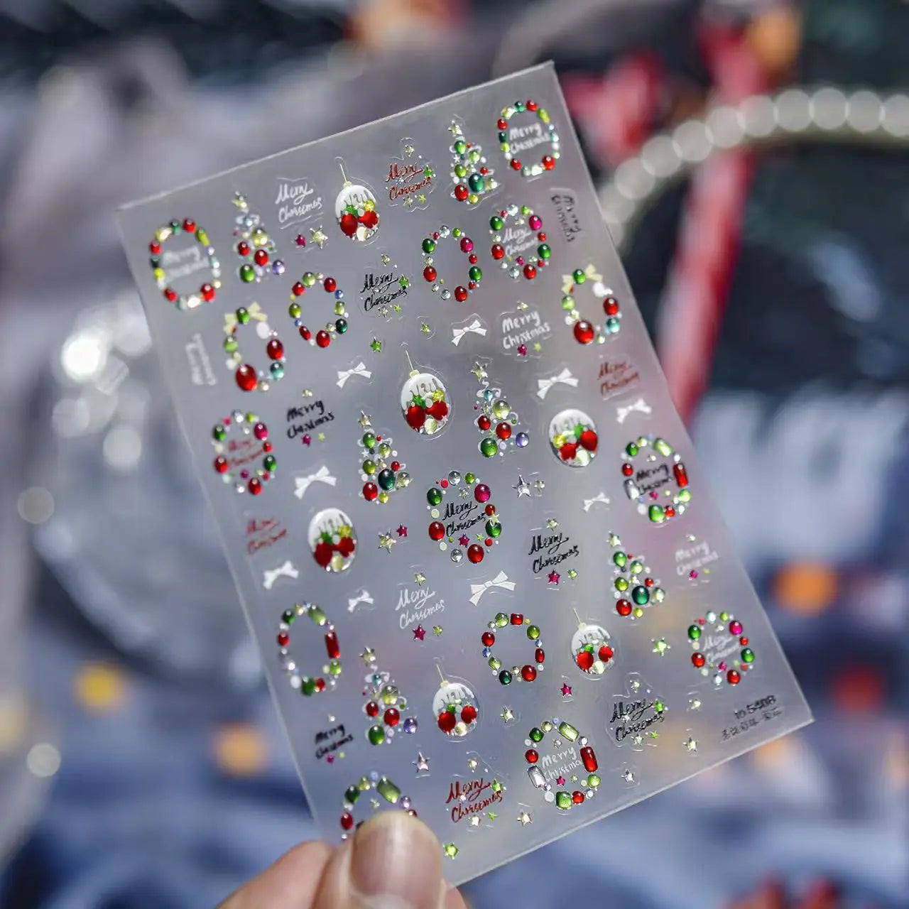 Christmas Nail Stickers Snowflake Nail Art Stickers Metal Silver Self-Adhesive Nail Decals ChristmasTree Winter Manicure Sliders