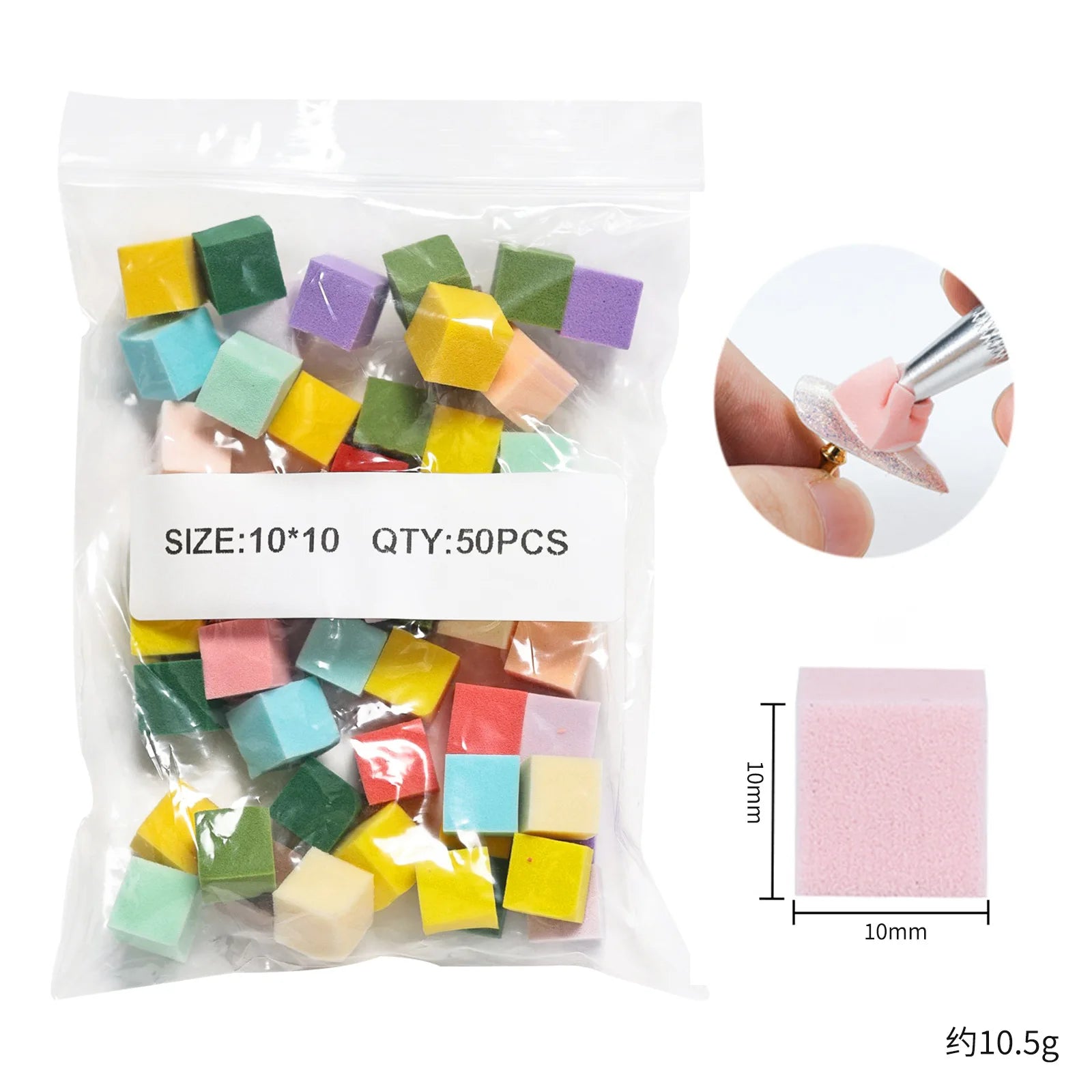 25/50/100Pcs Square Nail Art Sponge Set Gradient Nail Brushes Gel Polish Design Nail Sponge Grab Pen Manicure Supplies 229w