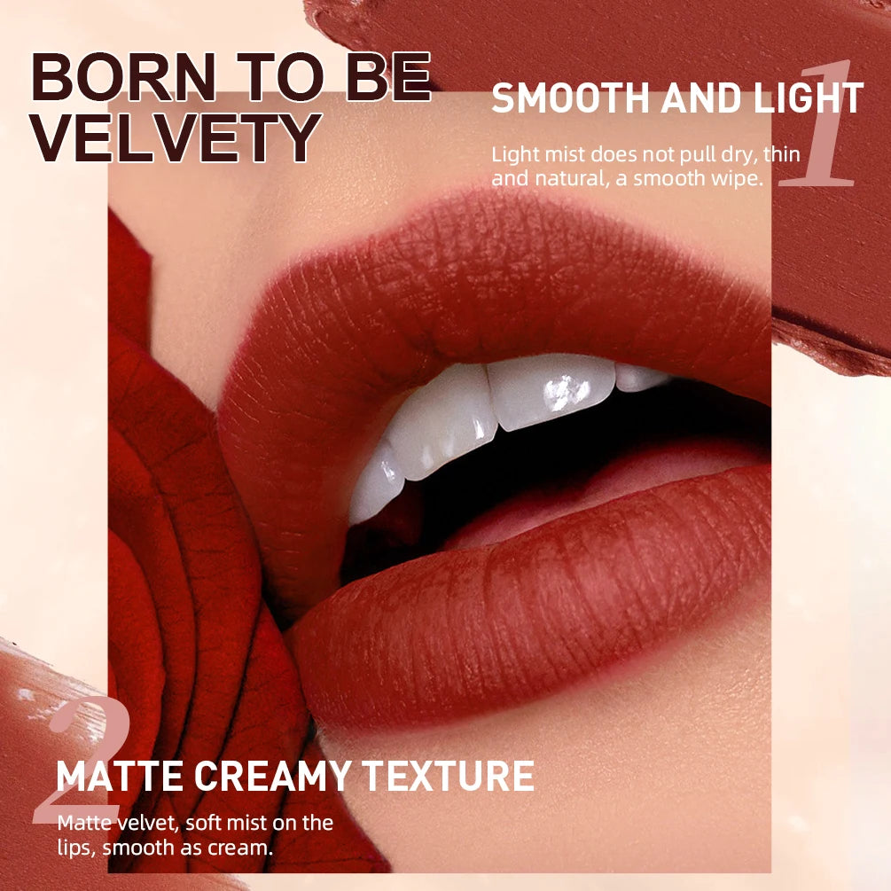 QIBEST Matte Nude Lipstick Pen Long Lasting Lipliner Lip Pencil Waterproof Lip Liner Contour Sexy Red Lip Makeup Set For Women