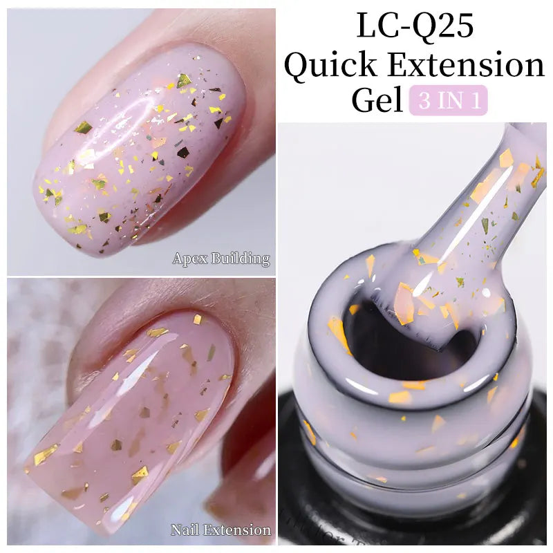 LILYCUTE 15ML Quick Extension Gel Nail Polish Milky White Clear Pink Color French Manicure Finger Prolong Nail Hard Gel Varnish