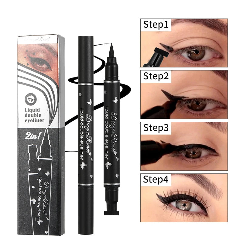 Double-Ended Stamp Liquid Eyeliner - Waterproof & Smudge-Proof