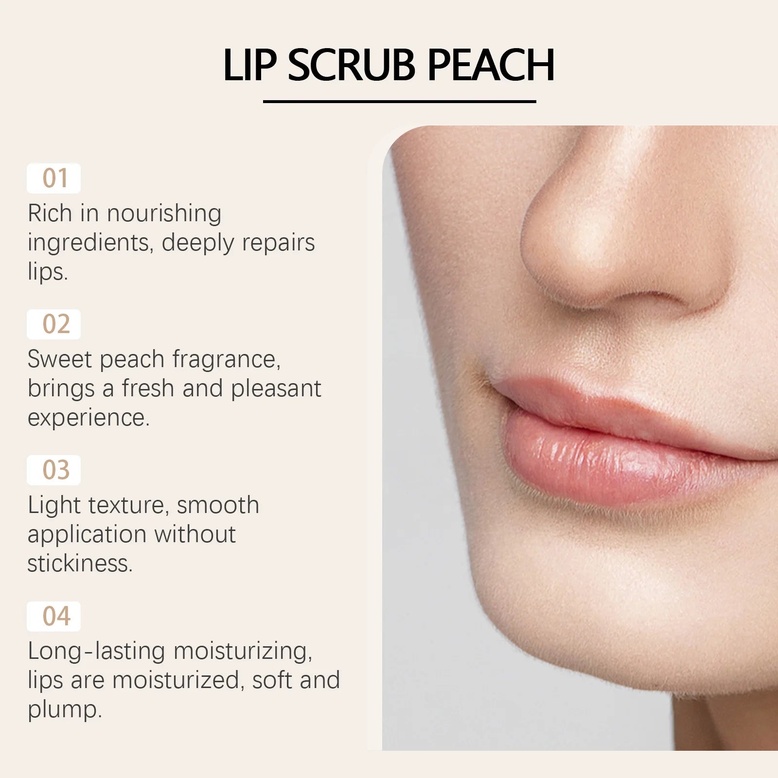 Peach Lip Care Scrub Lip Balm Cream Exfoliating Moisturizing Nourish Skin Repair Fine Lines Dead Skin Smooth Skin Care Hydrating