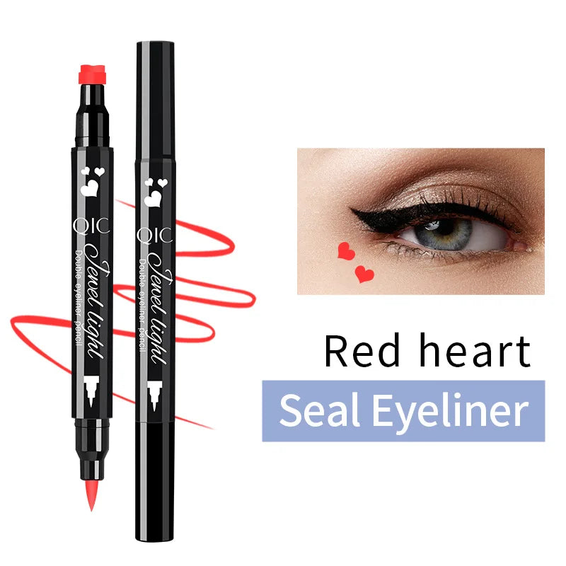 Double Ended Eyeliner With Eye Stamp Liquid Felt Tip Eyeliner Pen Black Waterproof Long Lasting and Smudge Proof Makeup Women