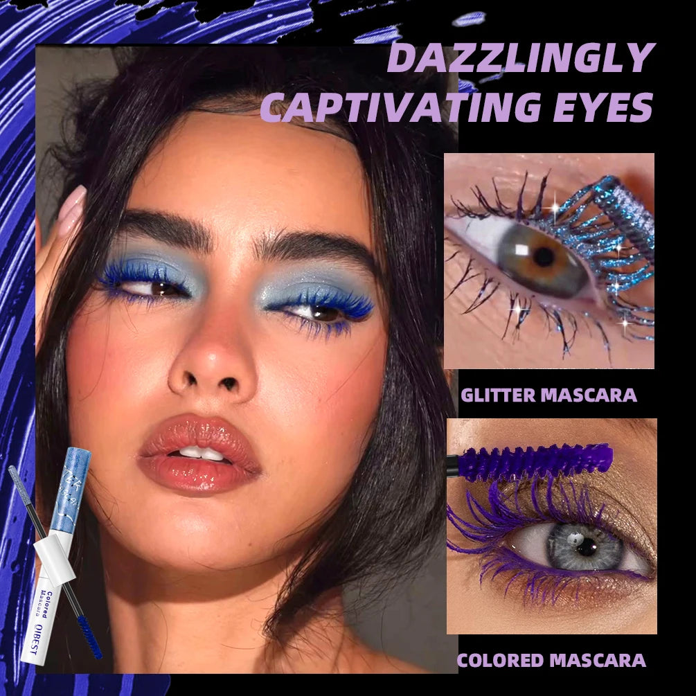 Qibest Double Ended Diamond Glitter Mascara - Waterproof 4D Fiber