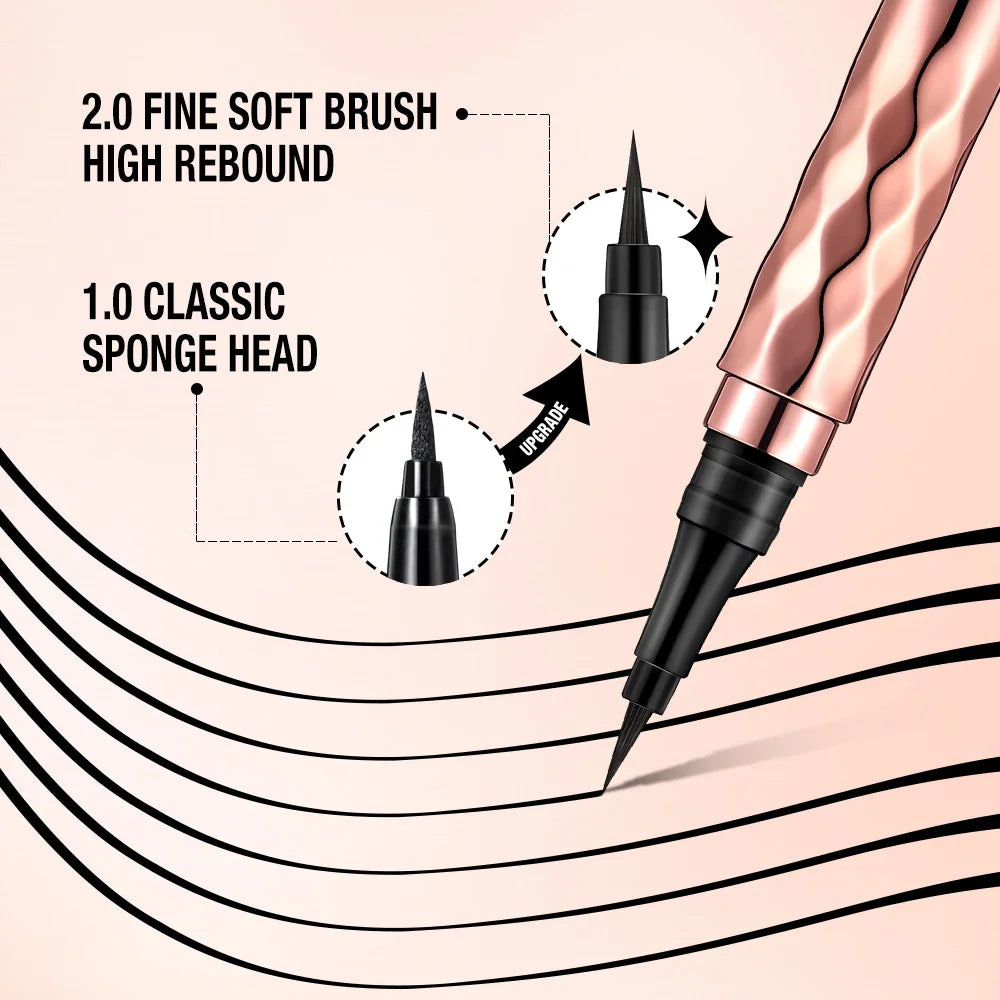 O.TWO.O Slim Liquid Eyeliner - Black Waterproof Long Lasting