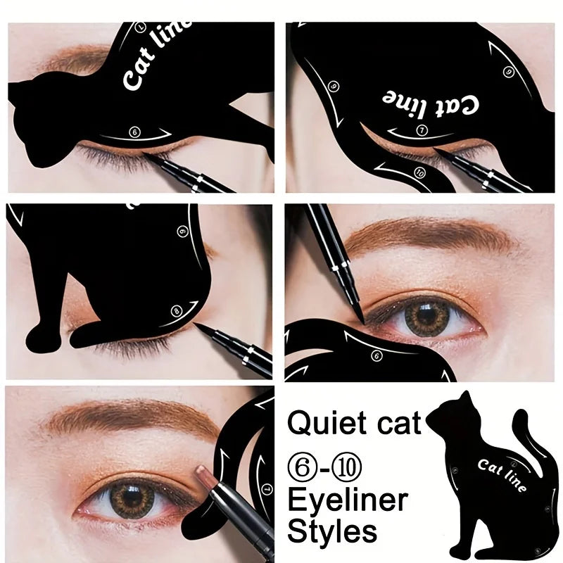Cat Line Stencils Eye Template Shaper Model Easy to Make up Eyeliner Card for Eye Makeup Tools