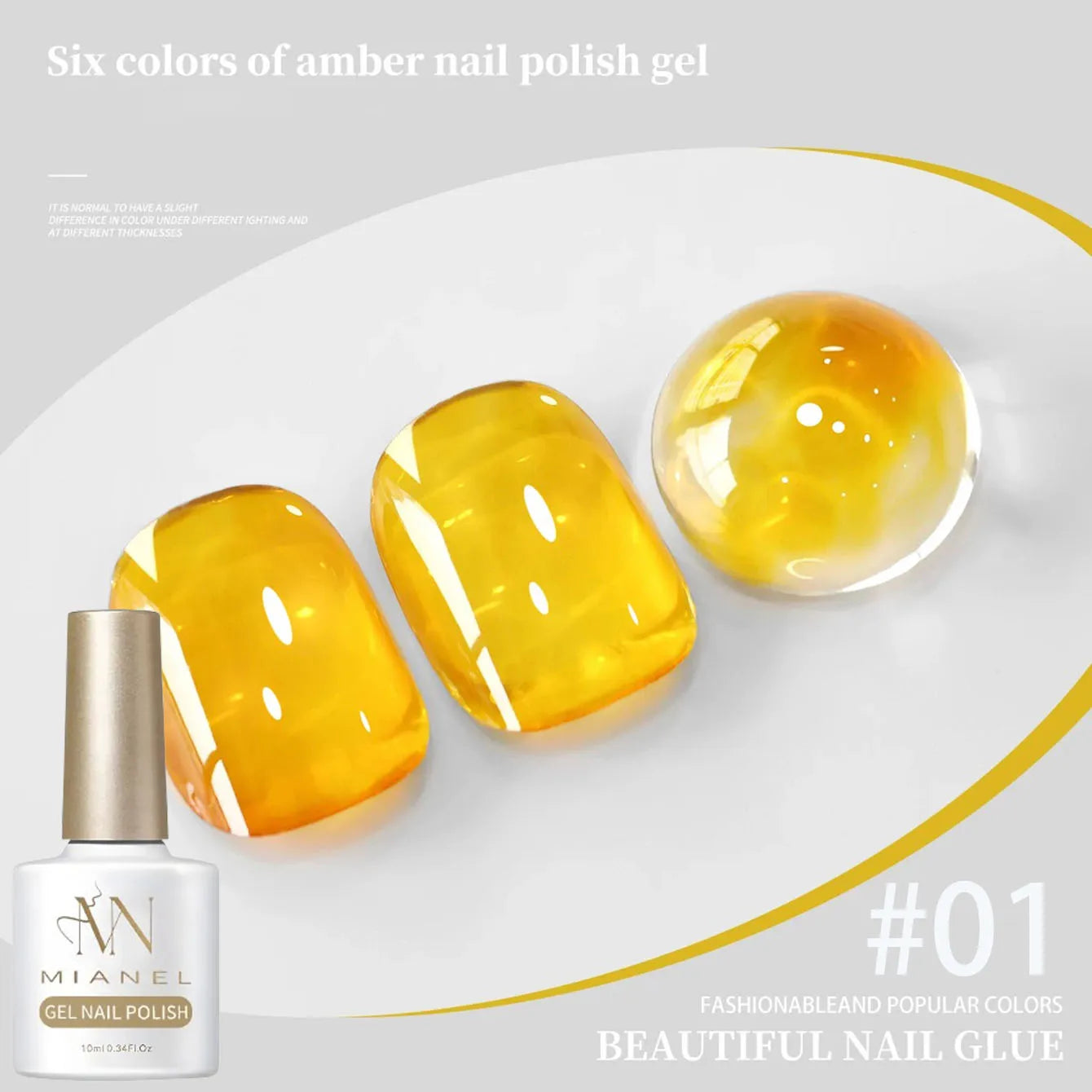 MIANEL 10ML Brown Amber Series Jelly Gel Nail Polish 2026 New Popular Ice Clear Caramel Nail Polish Black Nails 1-6pcs
