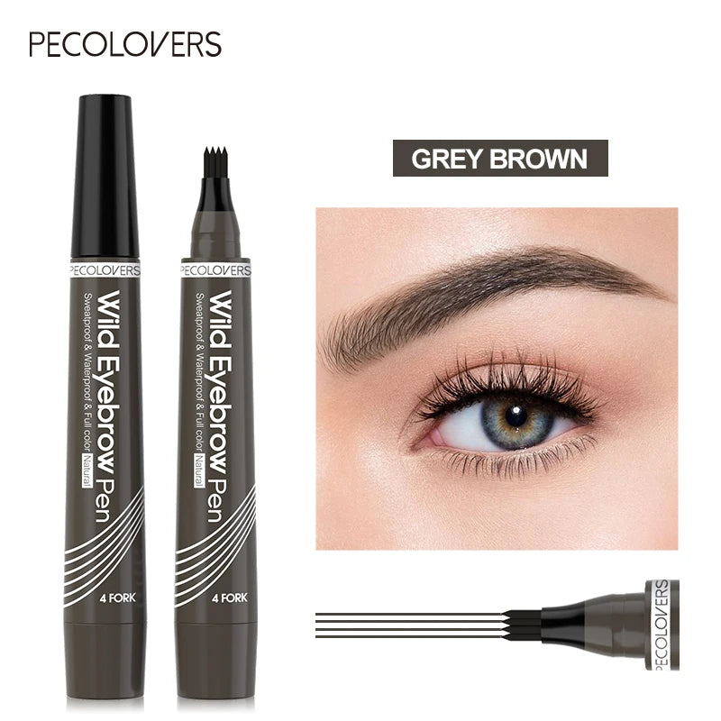 Eyebrows Pen Eyebrow Tattoo Waterproof Liquid Black Eye Brow Makeup Pencil Microblading