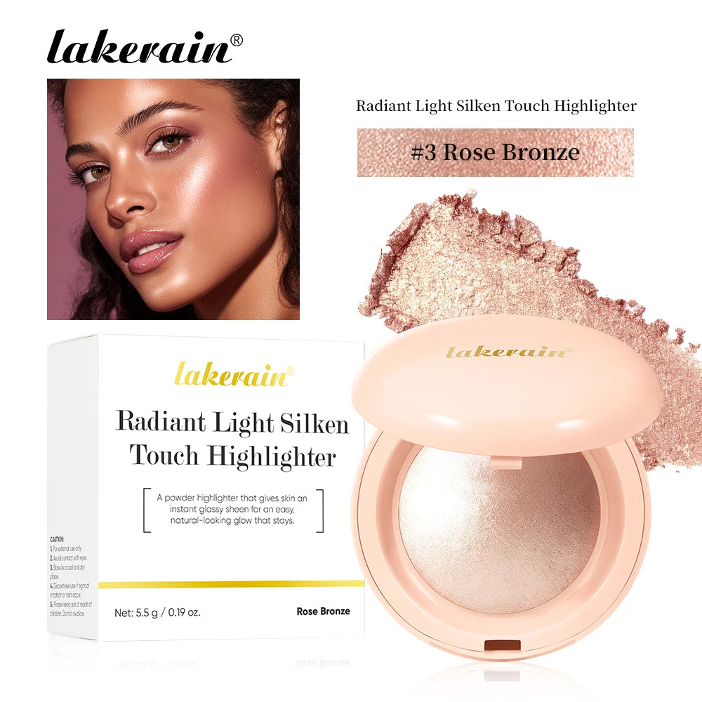 Face Highlighter Powder Instant Silky Skin Glow Long Lasting Waterproof Baked Shimmer Illuminator Makeup Contouring Glitter