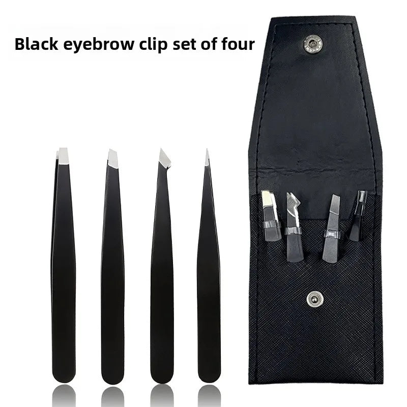 4Pcs Face Hair Removal Beautfy Makeup Tool Eyebrow Tweezers Rose Gold Pincet Clips Stainless Steel Lash Extension Tweezers