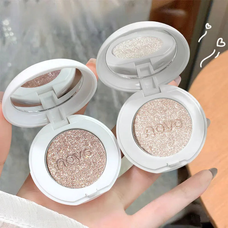 Single Glitter Eyeshadow, Lightweight Glitter And Matte Eyeshadow, Long Lasting, Smudge Proof, Shimmer Eyeliner And Blush Look