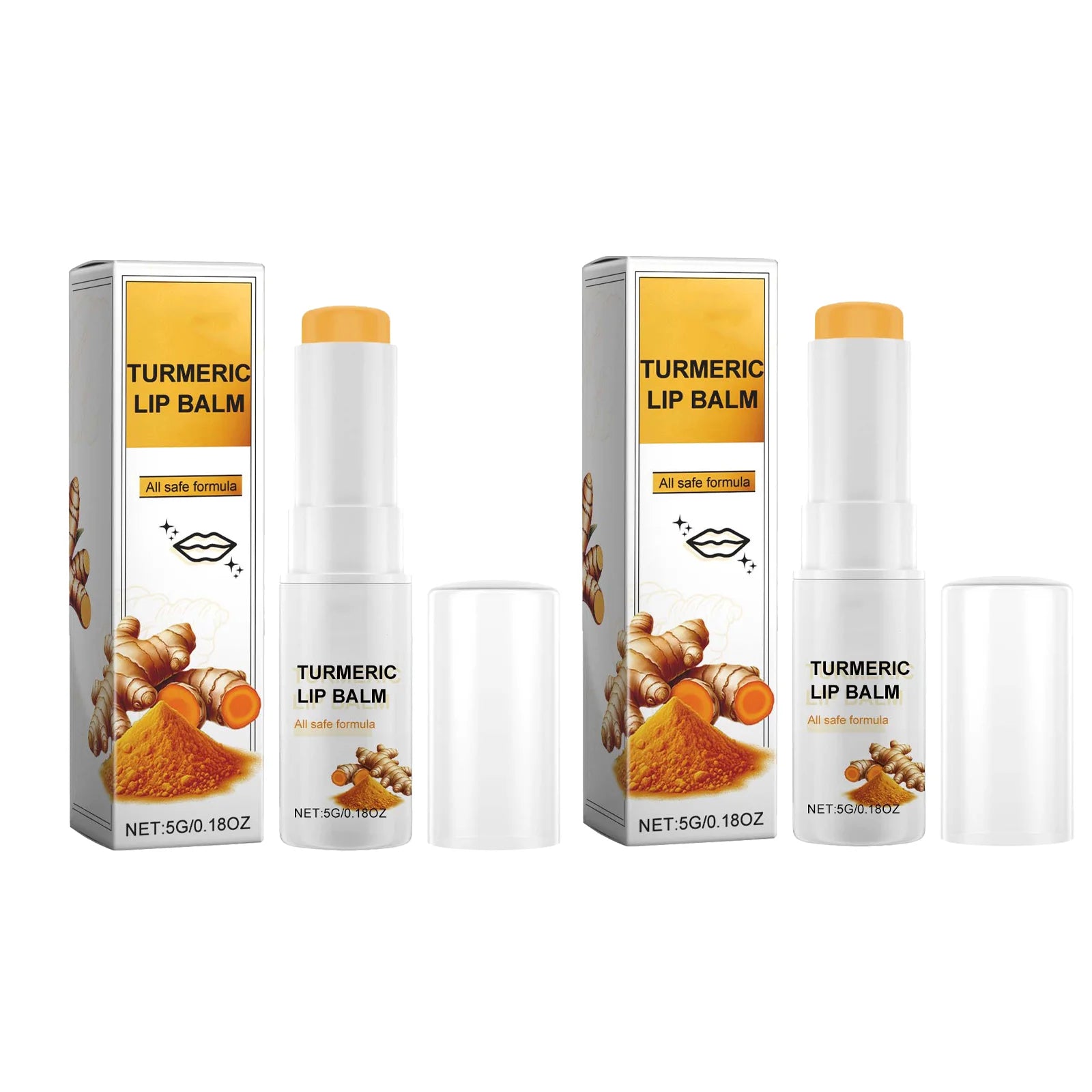 Turmeric Moisturizing Lip Balm Hydrating Protective Barrier Soothing Dry Chapped Lips Long Lasting Natural Formula Lip Care