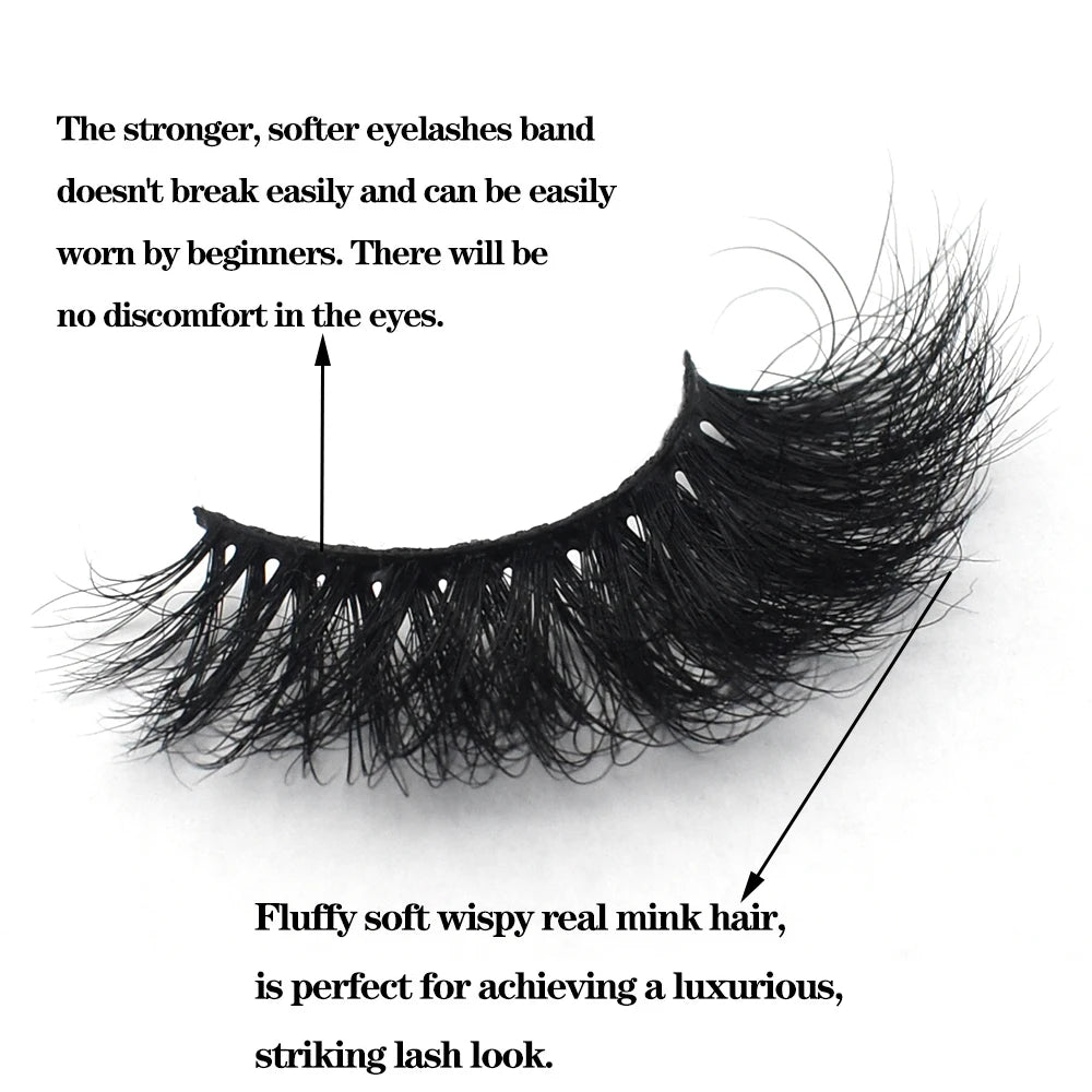 FOXESJI Mink Eye Lashes Fluffy Dramatic Wispy Cross False Eyelashes Strip Lashes Extension Natural Soft 3D Mink Eyelashes Makeup