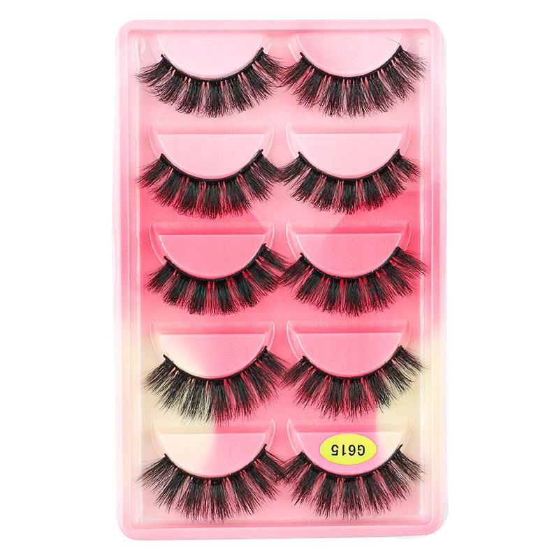 SHIDISHANGPIN 3/5/16 Pairs Natural Long False Eyelashes Dramatic Fluffy 3D Mink Lashes Wispy Wholesale Eye Lashes Thick Cils