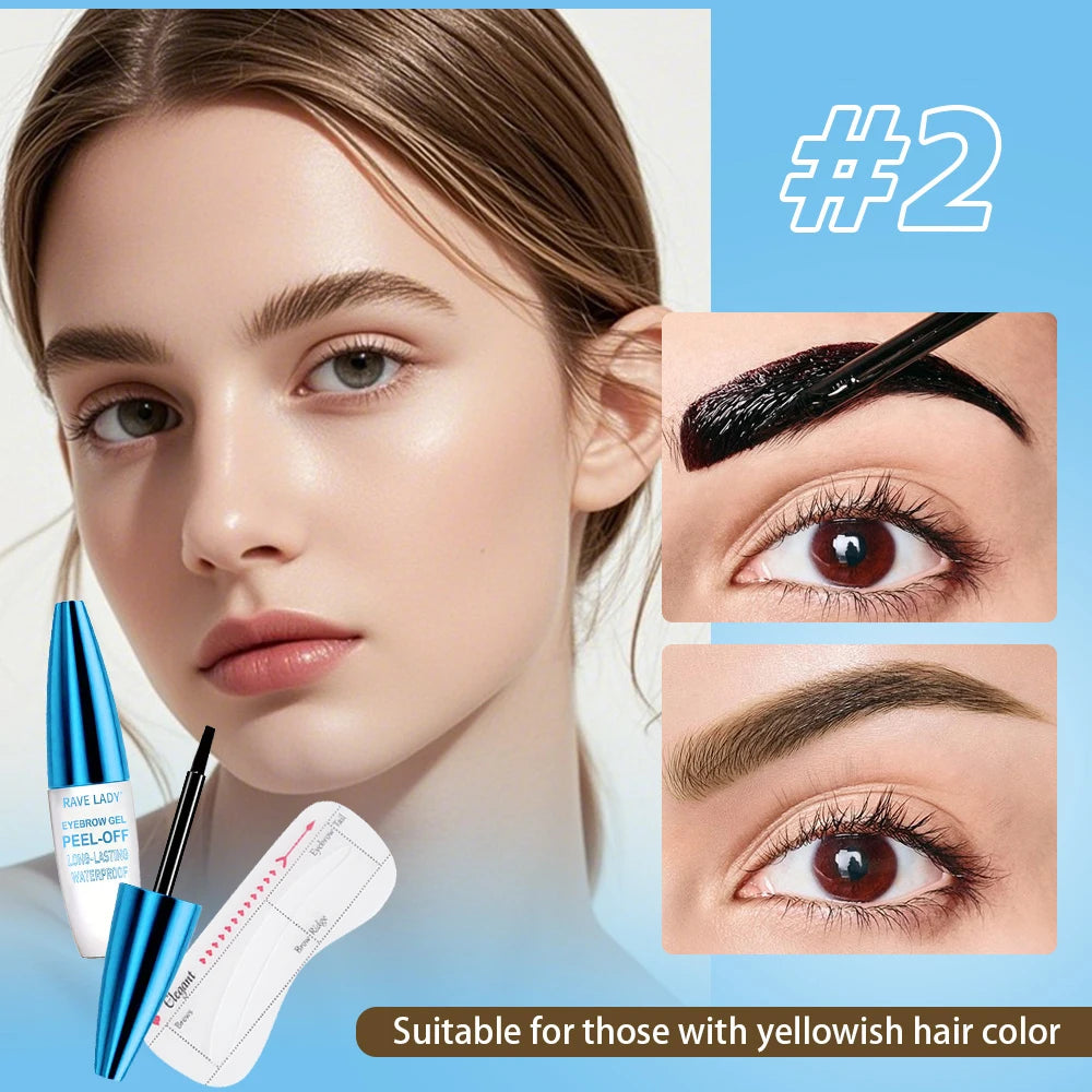 Rave Lady Peel-Off Eyebrow Gel - Waterproof Tinting Liquid 10g