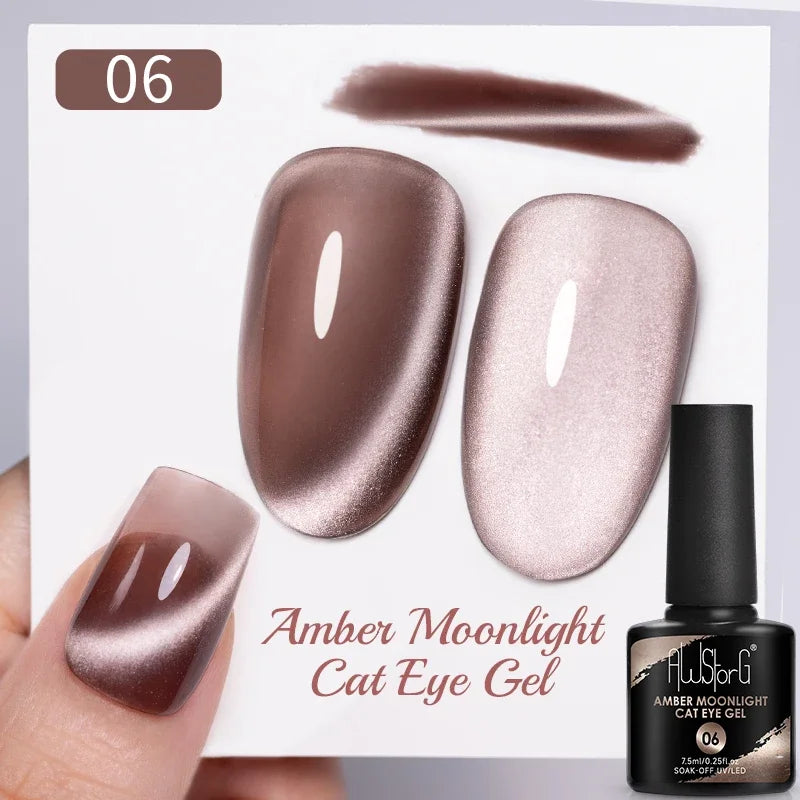 AWStorG 7.5ml Crimson Velvet Cat Eye Magnetic Gel Nail Polish Shiny Ruby Red Cat Eye Gel Soak Off UV Semi-Permanent Nail Art