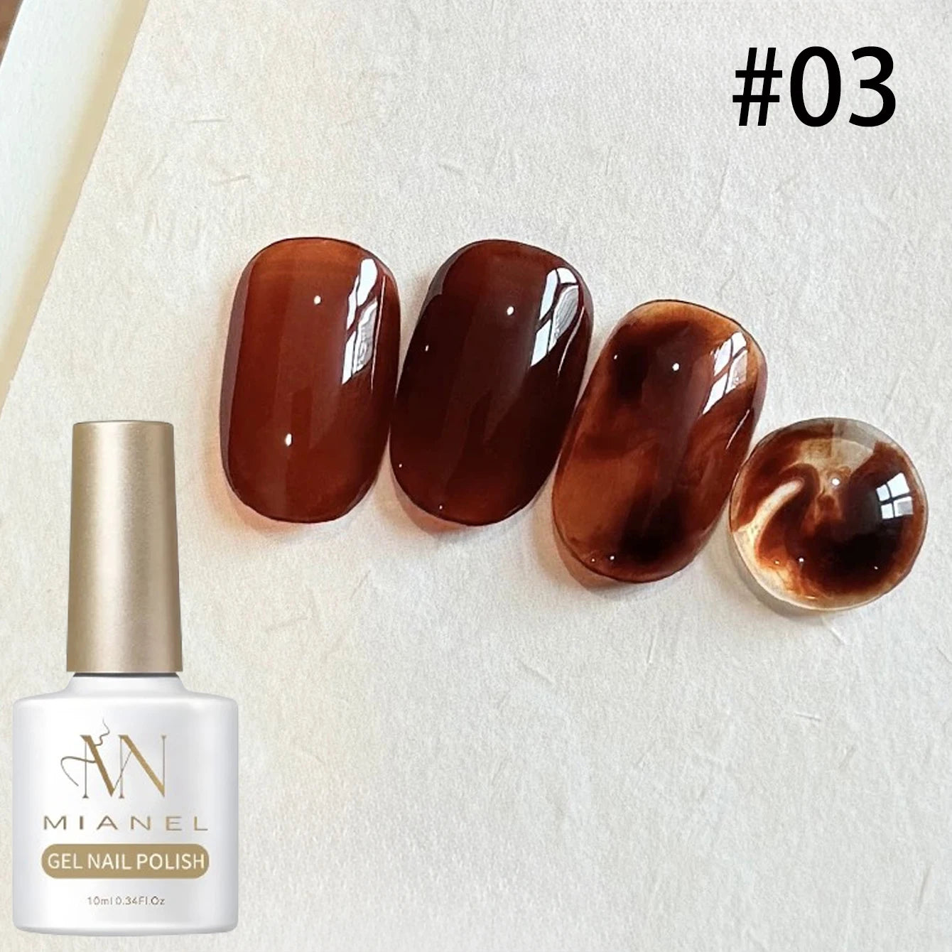 MIANEL 10ML Brown Amber Series Jelly Gel Nail Polish 2026 New Popular Ice Clear Caramel Nail Polish Black Nails 1-6pcs
