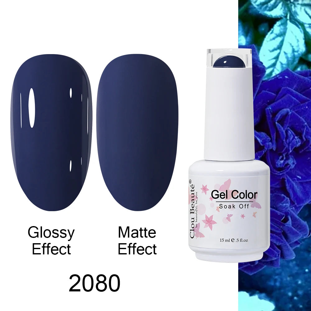 Clou Beaute Royal Blue Color Winter Trendy Semi Permanent Nail Art Manicure Varnishes Gel Nail Polish Hybrid Base Gel Top Coat