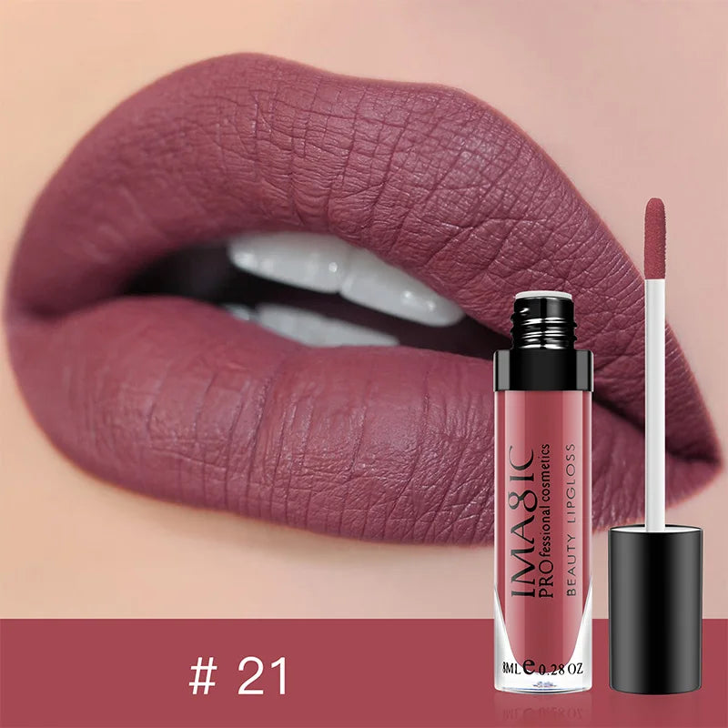 IMAGIC matte 28 color Sexy Matte Lipstick lipgloss Waterproof Long Lasting Gloss Beauty makeup lip gloss fashion lip