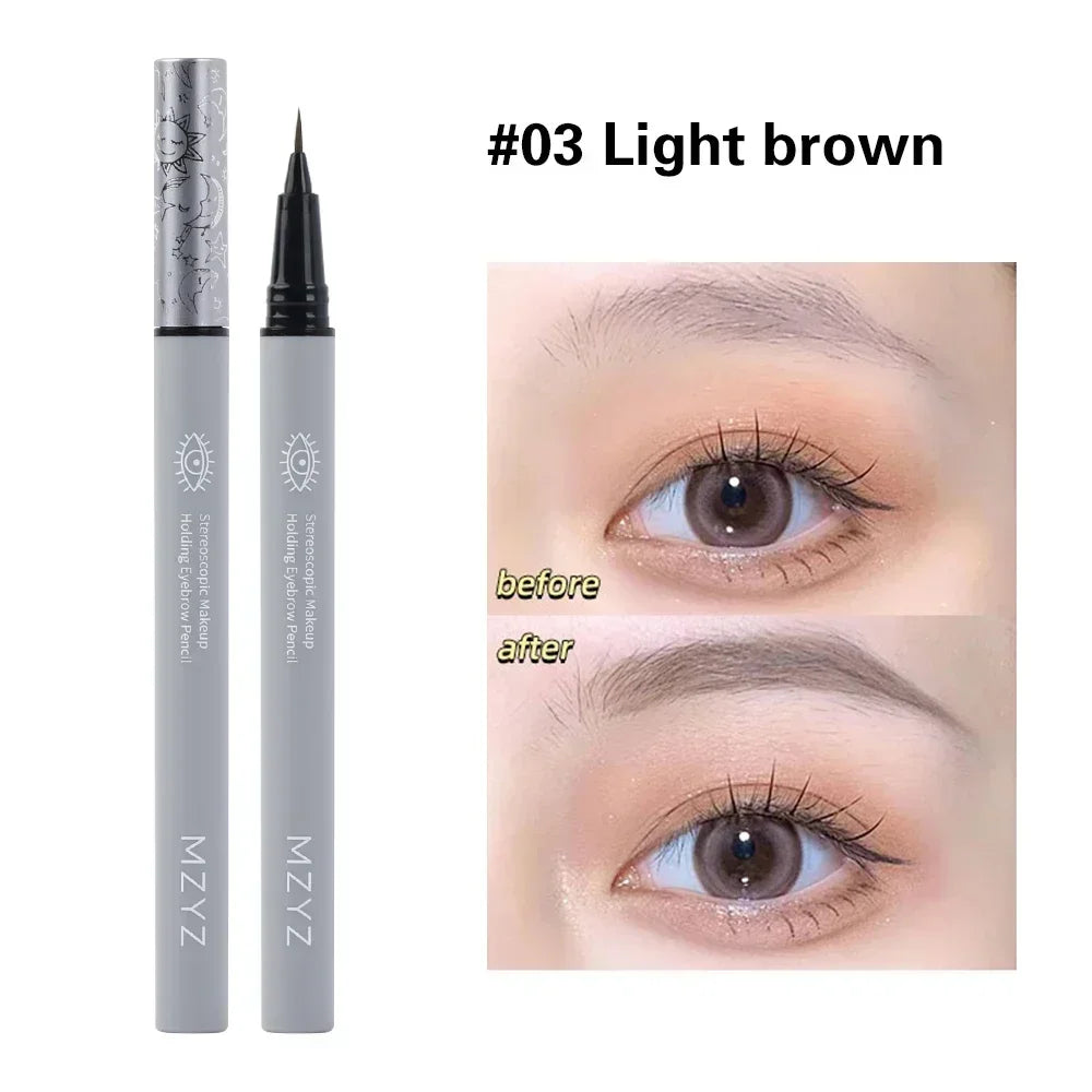 Water Liquid Eyebrow Pencil Waterproof Long Lasting No Blooming Eyeliner Lying Silkworm Ultra Fine Eyebrow Tattoo Pencil Makeup