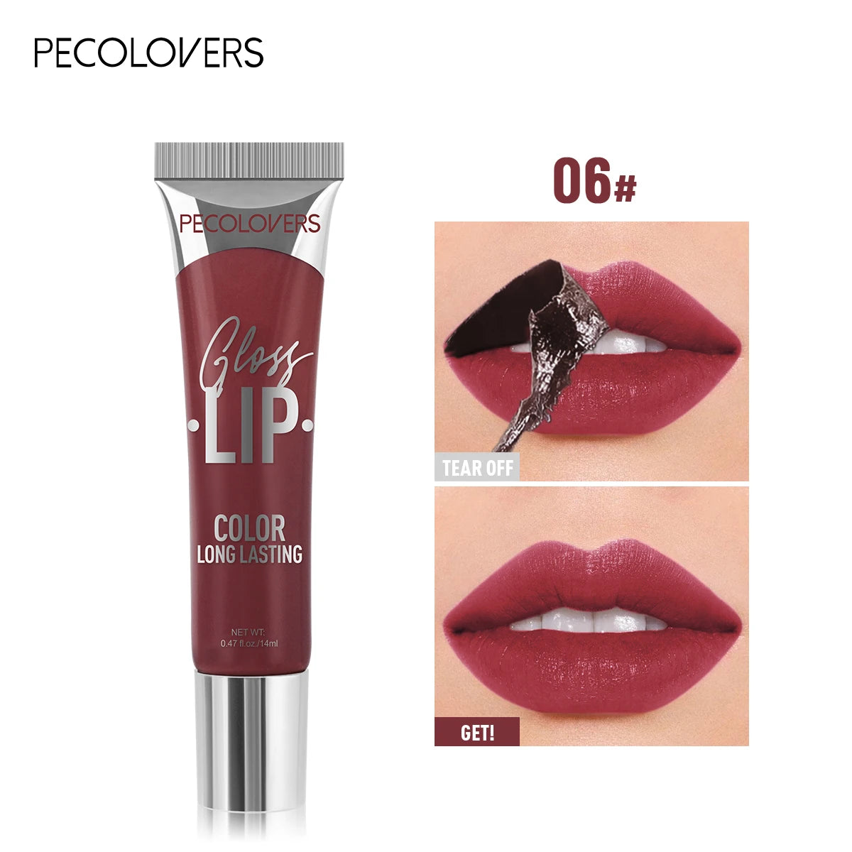 Tear-Off Lip Glaze 6 Colors Peel-Off Liquid Lipstick Waterproof Long Lasting Moisturizing Matte Red Lip Gloss Beauty Cosmetics