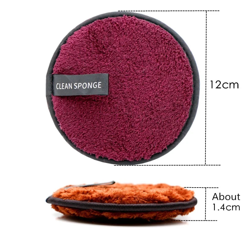 5Pcs Reusable Makeup Remover Cotton Wipes Microfiber  Sponge Cleaning Tool Washable Sponge Pad  Makeup Remover Pads Facial Clean