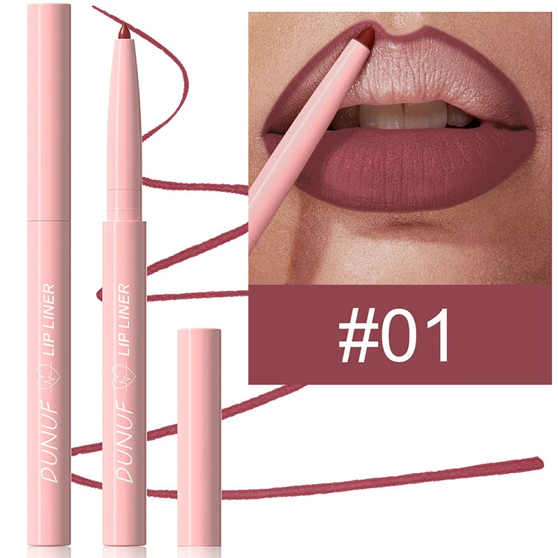 Velvet Matte Lip Liners Pencil Lipstick Makeup Soft Nude Red Brown Tint Lip Stain Waterproof Plumping Lip Outline Contour Makeup