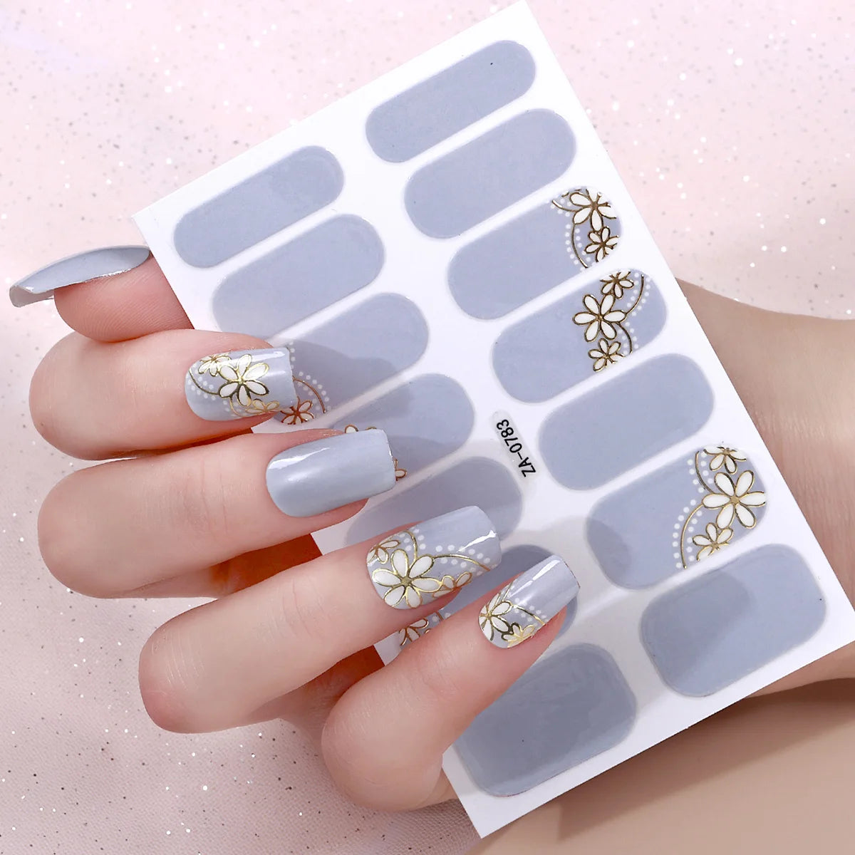 14Tips DIY Baking-Free Nail Stickers Spring Summer Flowers Self-Adhesive Nail Strips Full Cover Nail Decoration Decal