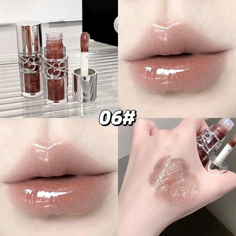 Clear Glass Shine Lip Gloss Mirror Watery Moisturize Plumper Long Lasting Lip Tint Juicy Lip Oil Gloss Stain Makeup
