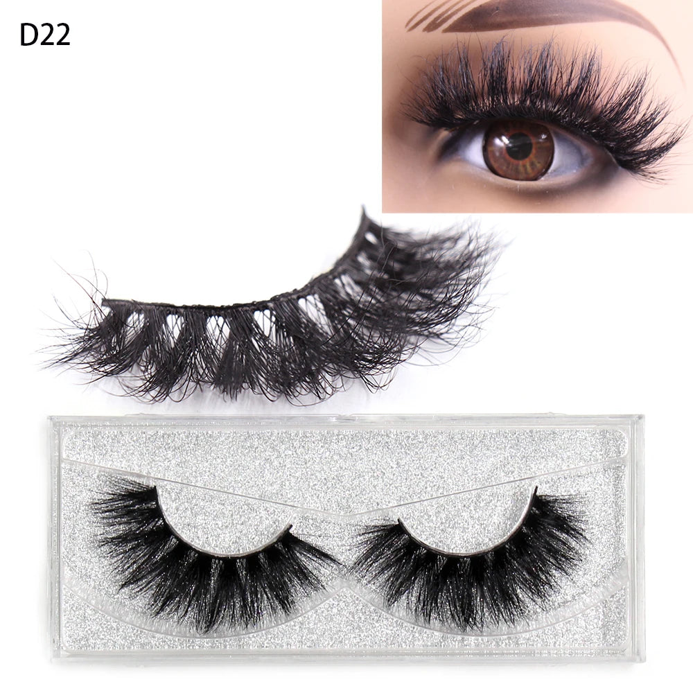 LEHUAMAO 5D Mink Hair False Eyelashes Wispy Cross Natural Mink Lashes Fluffy Eyelash Extension Tools Makeup Handmade Eye lashes