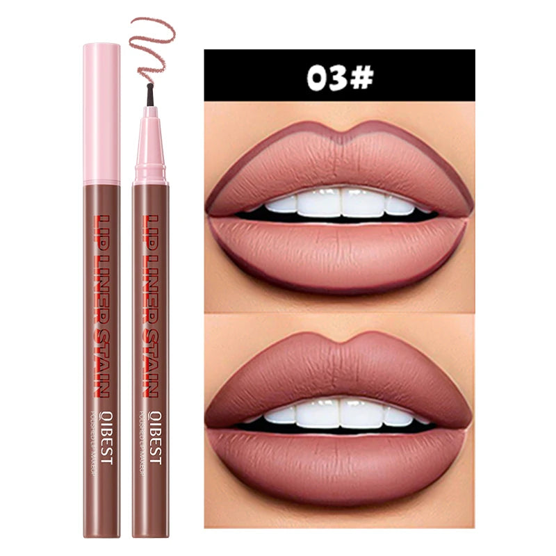 2-in-1 matte lip liner smooth application waterproof anti smudge natural makeup effect