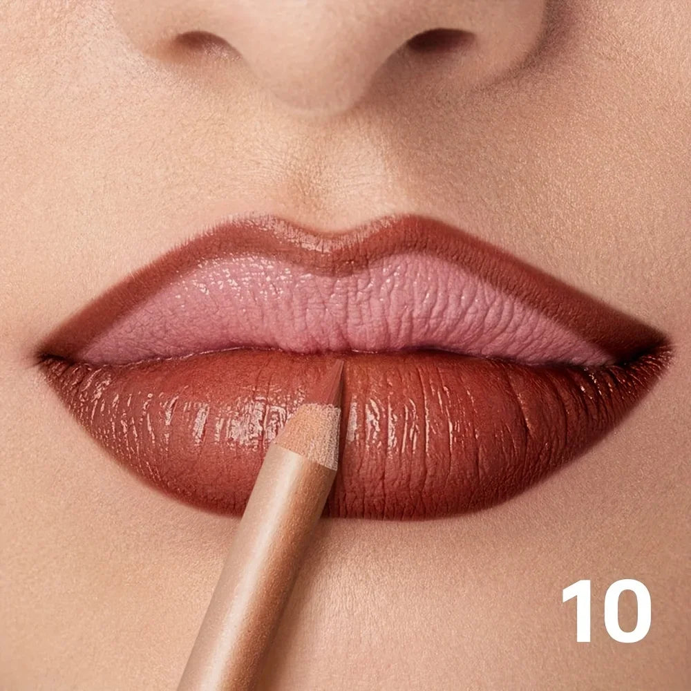 Waterproof Matte Lip Liner, Long Lasting High Pigment Lip Pencil, Smooth Precise Lip Contour for Women